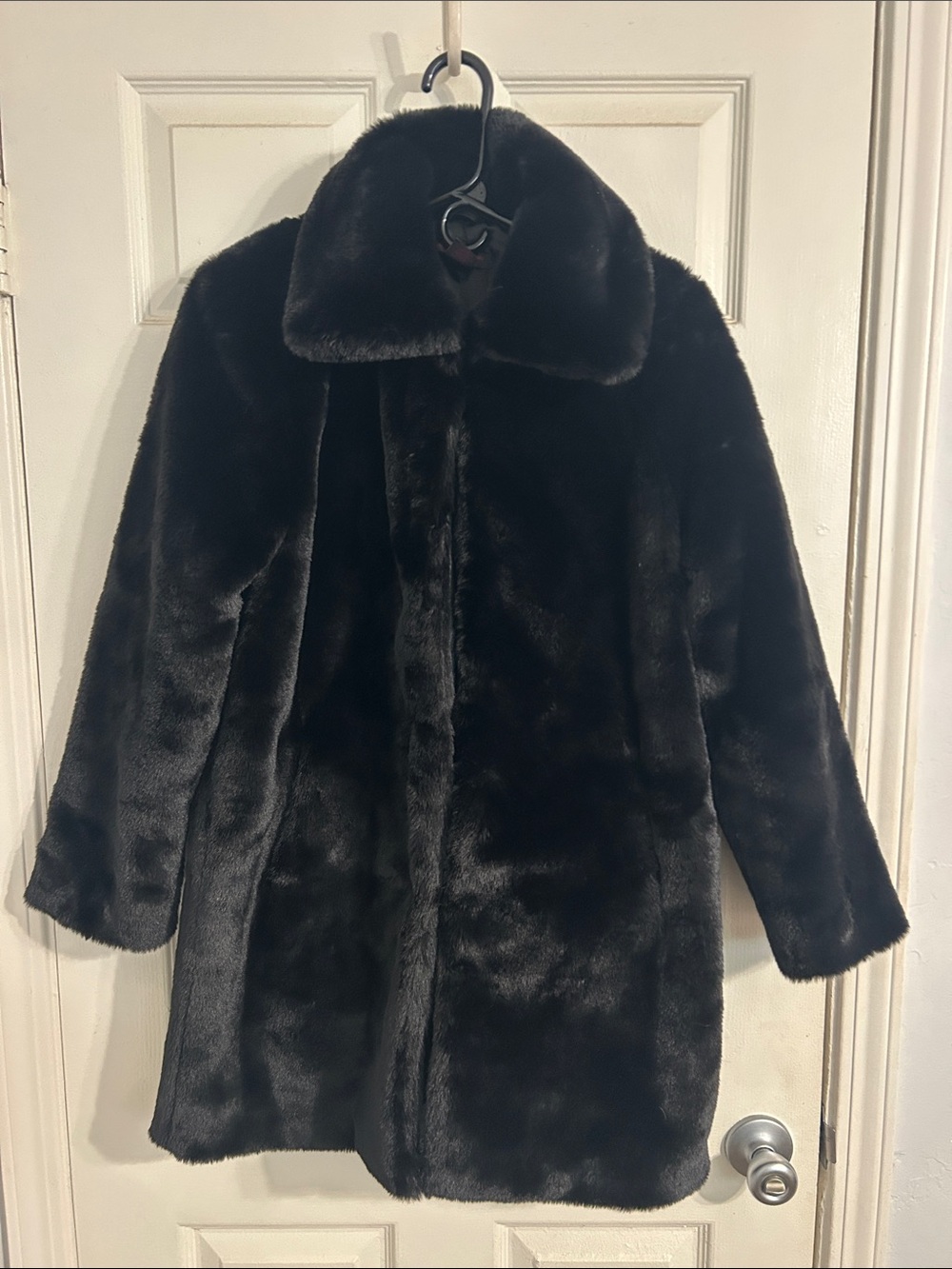 Christian Siriano Black Plush Teddy Coat